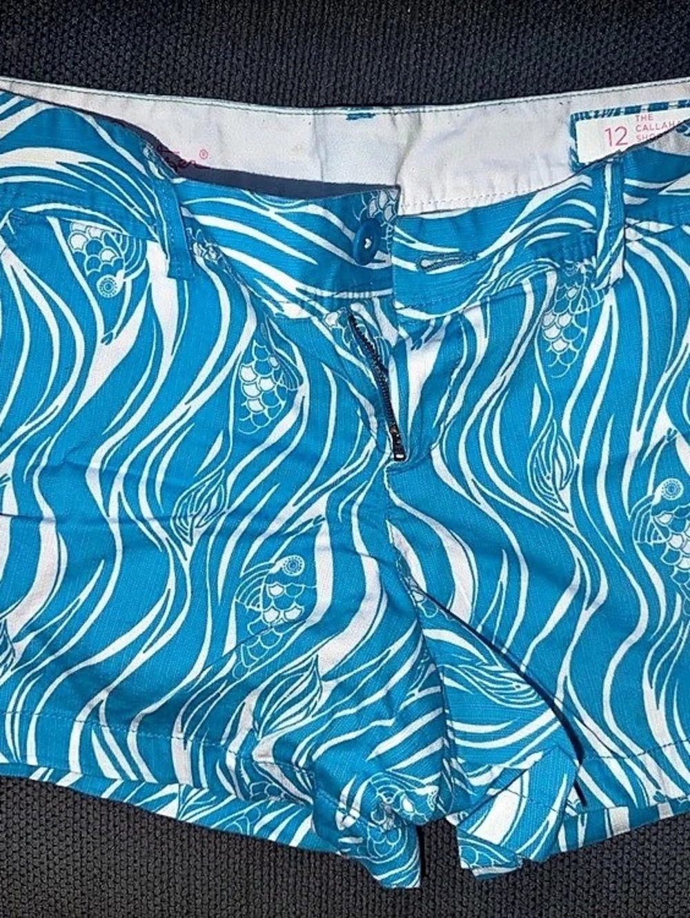 Lilly Pulitzer The Callahan Short Blue & White Printed Shorts Size 12